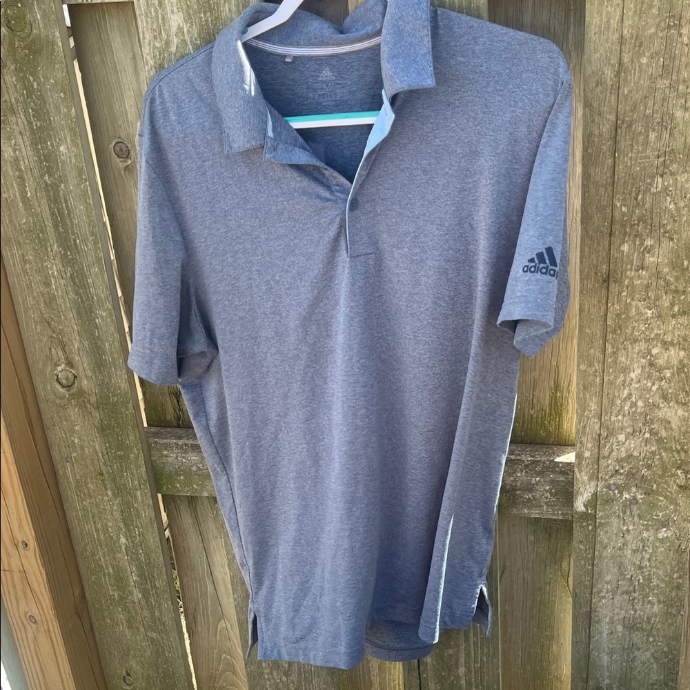 adidas Men's Heather Gray Short Sleeve Polo